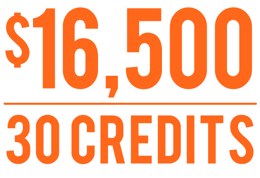 $16,500/ 30 credits
